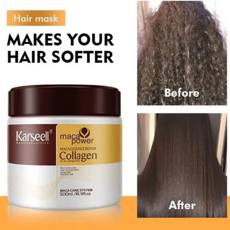 KARSEELL Collagen Hair Mask for Soft, Silky, Shiny Straight Hair - 500ml (Original)