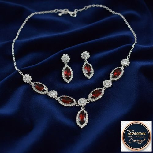 Attractive Ruby-Stone Necklace & earring Set