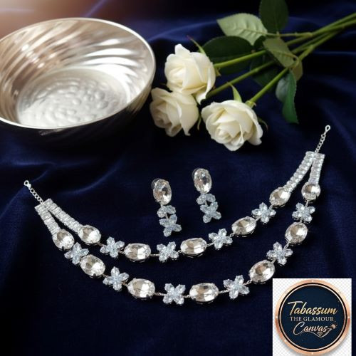 Premium Stylish Stone Necklace & Earring Set