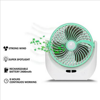 JY Super lithium rechargeable mini table fan with LED light-(JY-1880)