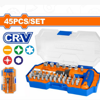 WADFOW 45 Pcs T-Handle Wrench Screwdriver set -WSS8B45