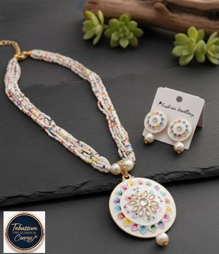 Charming Multicolor Beaded Ethnic Necklace Set