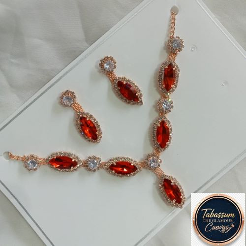 Charming Red Crystal Jewelry Set