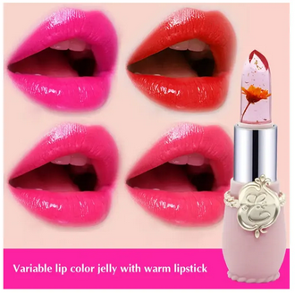 Color Change Long Lasting Jelly Flower Transparent Lipstick