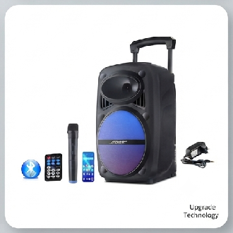AY-12 Bluetooth Wireless Microphone & Rechargeable Functions Trolley Speakers