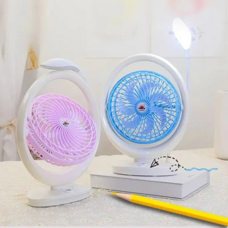Desktop Portable Rechargeable Fan with LED Light JR-2018
