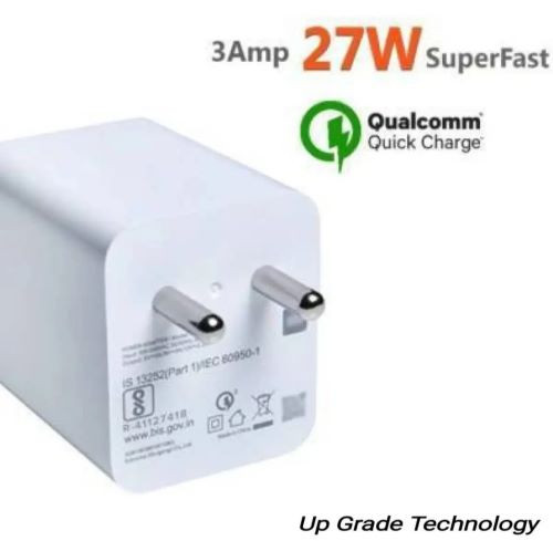 mi 27W Super-fast 3A Mobile Charger with Type-C Cable (Qualcomm Quick Charge 3.0)