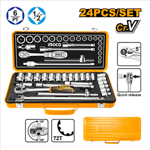 24 Pcs 1/2″ SOCKET SET INGCO-HKTS12242