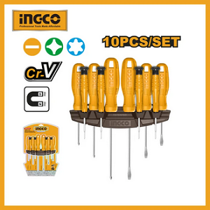 10pcs SCREWDRIVER & PRECISION SCREWDRIVER SET INGCO-HKSD1058