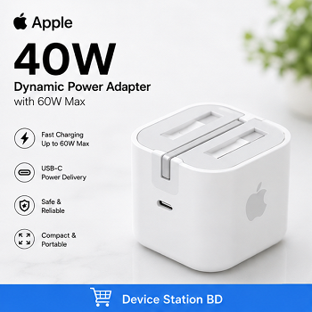 Apple 40W Fast Charger with 60W Max Output USB-C Power Adapter