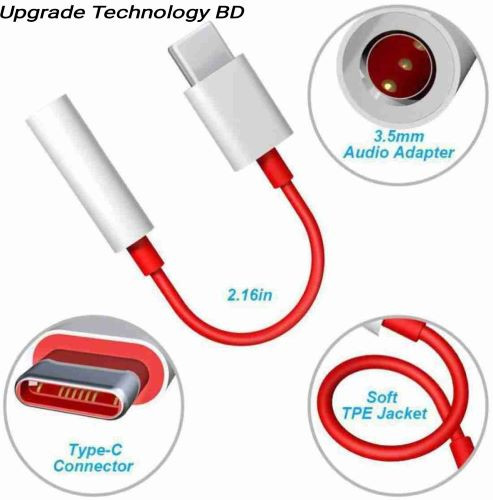 OnePlus Type-C To 3.5mm Audio Adapter Dongle .One Plus USB Type C Converter Cable To 3.5 mm Earphone Jack Adapter