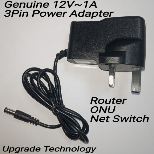 AC/DC 12V~1A 3Pin Power Supply Adapter
