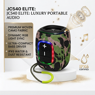 JC540 Portable Bluetooth Speaker-Waterproof IPX-6 Wireless Speaker with FM Radio
