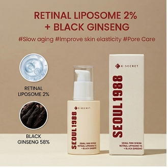 K-SECRET SEOUL 1988 Retinal Liposome 2% + Black Ginseng Serum