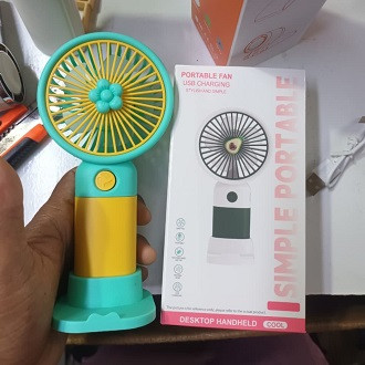 USB Mini Handheld Wind Power Fan With Portable Phone Holder Student Office