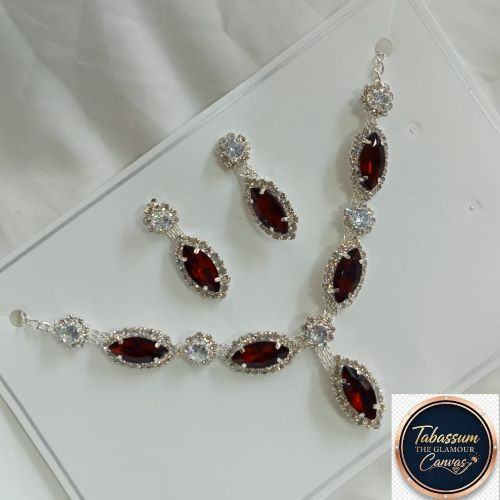 Attractive Ruby-Stone Necklace & earring Set