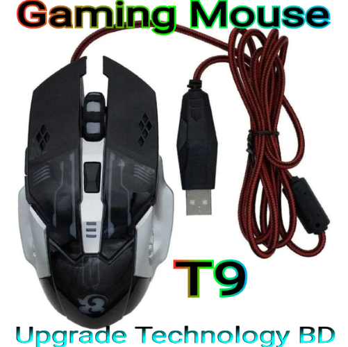 GAMING MOUSE T9 OPTICAL 3,200 DPI Adjustable Computer/Laptop Wired USB -Rgb Mouse
