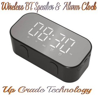 Yayusi S5 Portable Bluetooth Speaker Alarm Clock Wireless LED Display Temperature with FM Radio Support Aux TF USB Music Player