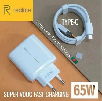 Realme 65W6.5A Super Flash USB Charger Adapter with Type C Cable