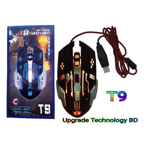 GAMING MOUSE T9 OPTICAL 3,200 DPI Adjustable Computer/Laptop Wired USB -Rgb Mouse