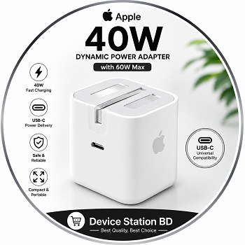 Apple 40W Fast Charger with 60W Max Output USB-C Power Adapter