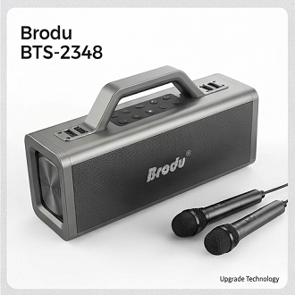 Brodu BTS-2348 Dual 3-Inch Bluetooth Wireless & Wired Karaoke Party Speaker