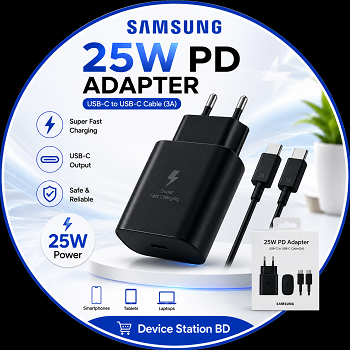 Samsung 25W PD Power Adapter with USB-C to USB-C Cable (3A) Combo Pack