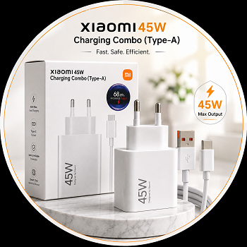 Xiaomi 45W Max Hyper Charge Power Adapter & Type-A to Type-C Cable Set