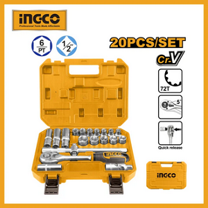 20 Pcs 1/2″ Socket Set Ingco – Hkts12201