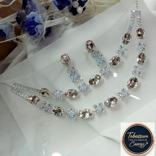 Premium Stylish Stone Necklace & Earring Set