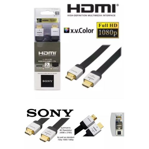 HDMI to HDMI SONY 2 Meter Cable HIGH SPEED HDMI CABLE 3D HD & 4K videos
