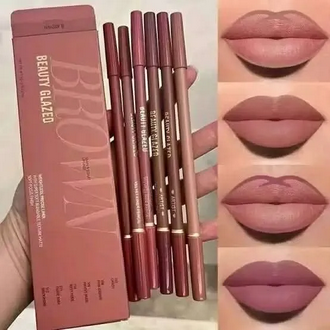 BEAUTY GLAZED Waterproof Matte Lip Liner Pencil Set (6 Pcs) - নিখুঁত ঠোঁটের জন্য আপনার সেরা সঙ্গী!
