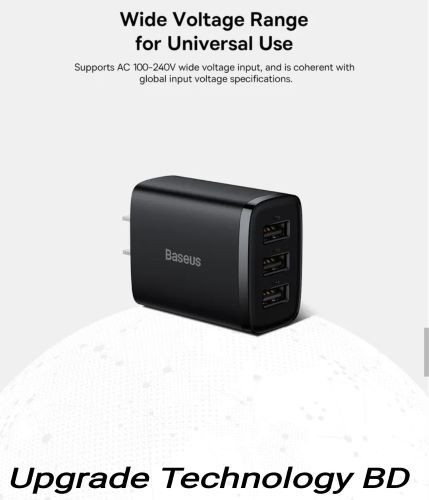 Baseus 3USB 17W Mobile Phone Fast Charger Adapter