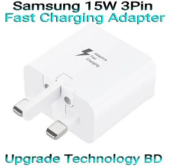 Samsung Galaxy 15W 3Pin Fast Charger with Type-B Data & Fast Charging Cable
