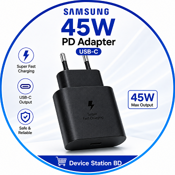 Samsung 45W PD Adapter Type-C Super Fast Charger for Smartphones & Tablets