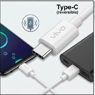 VIVO NEX X27 Fast Charger with Type-C Cable For VivoY51s X50 Lite Y50 Y30
