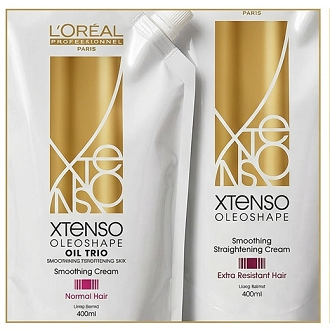 Loreal Professional X Tenso Oil Trio Extra Resistant Hair Straightening Cream+ Neutralizer (400ml+400ml)