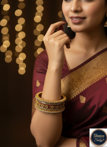 Rajasthani Tradition and Elegance: Exclusive Bridal Kundan Bangle Set.