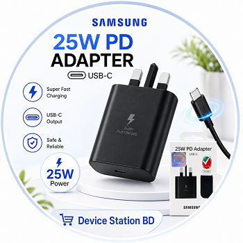 Samsung 25W Type-C Super Fast Charging Adapter (UK Standard 3-Pin Plug)