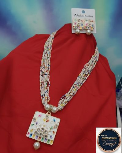 Charming Multicolor Beaded Ethnic Necklace Set