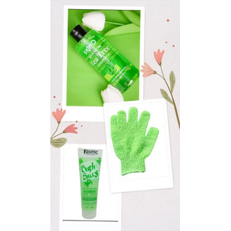 3 in 1 Shower Combo Set - Skino Shower gel,Shower Exfoliating Gloves & Bath Salt