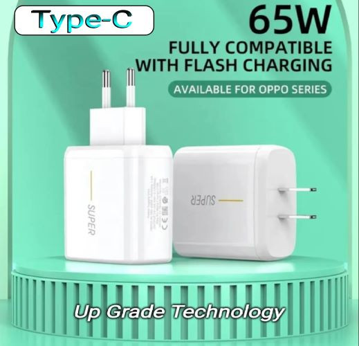 OPPO 65W/6.5A Super Flash USB Charger with Type-C Cable